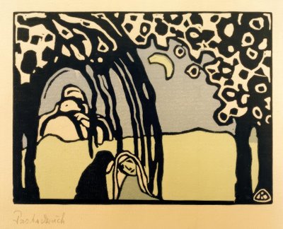 Due donne in paesaggio lunare da Wassily Kandinsky